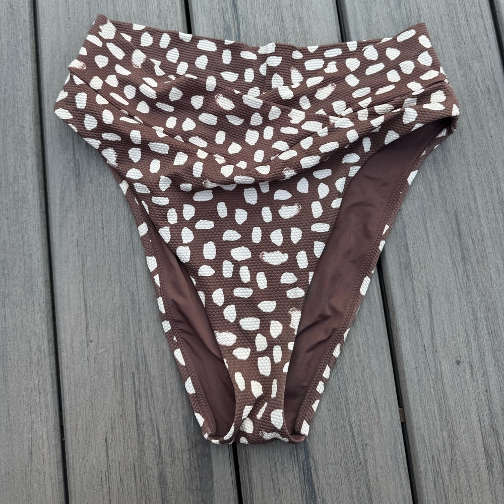 Brown aerie high-waisted bikini bottom